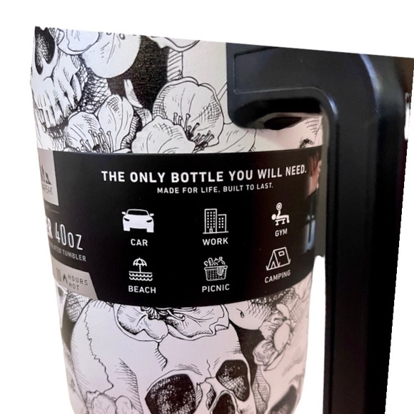 Hydrapeak voyager skull insulated 40 oz tumbler limited edition set HTF NWT - Picture 5 of 14